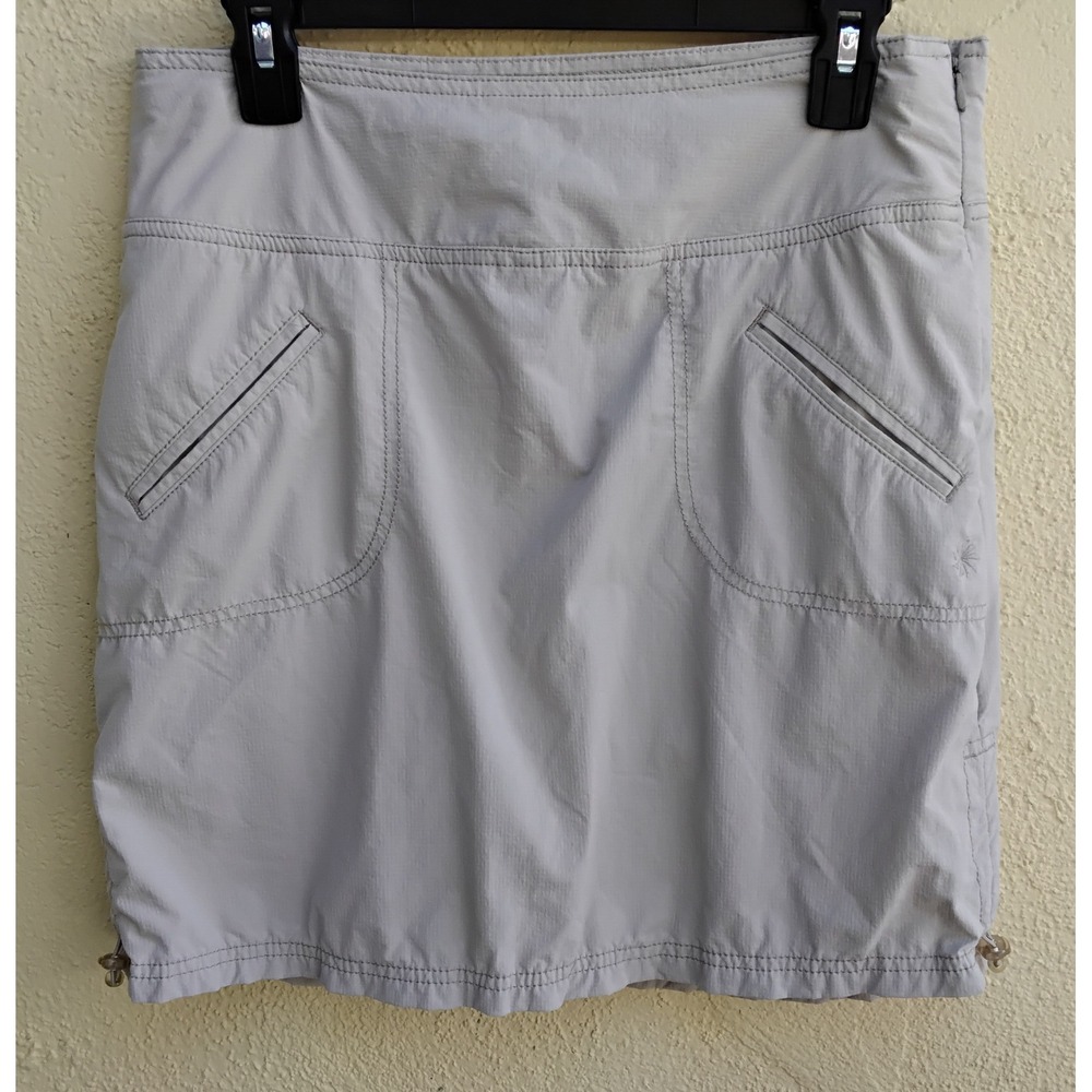 Athleta Women 6T Gray Hiking Skort Cargo Pockets Bungee Hem Outdoor Activewear